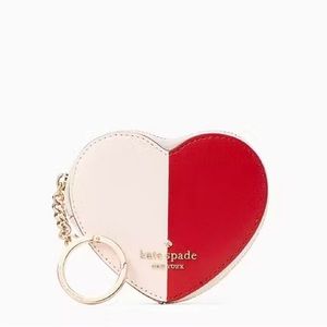 NWT Kate Spade Loveshack Heart Coin Purse w/ Keychain, Pink Multi